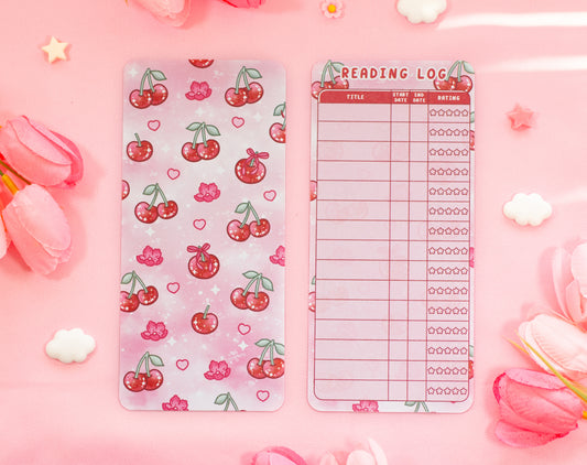 Cherries Reading Log Bookmark