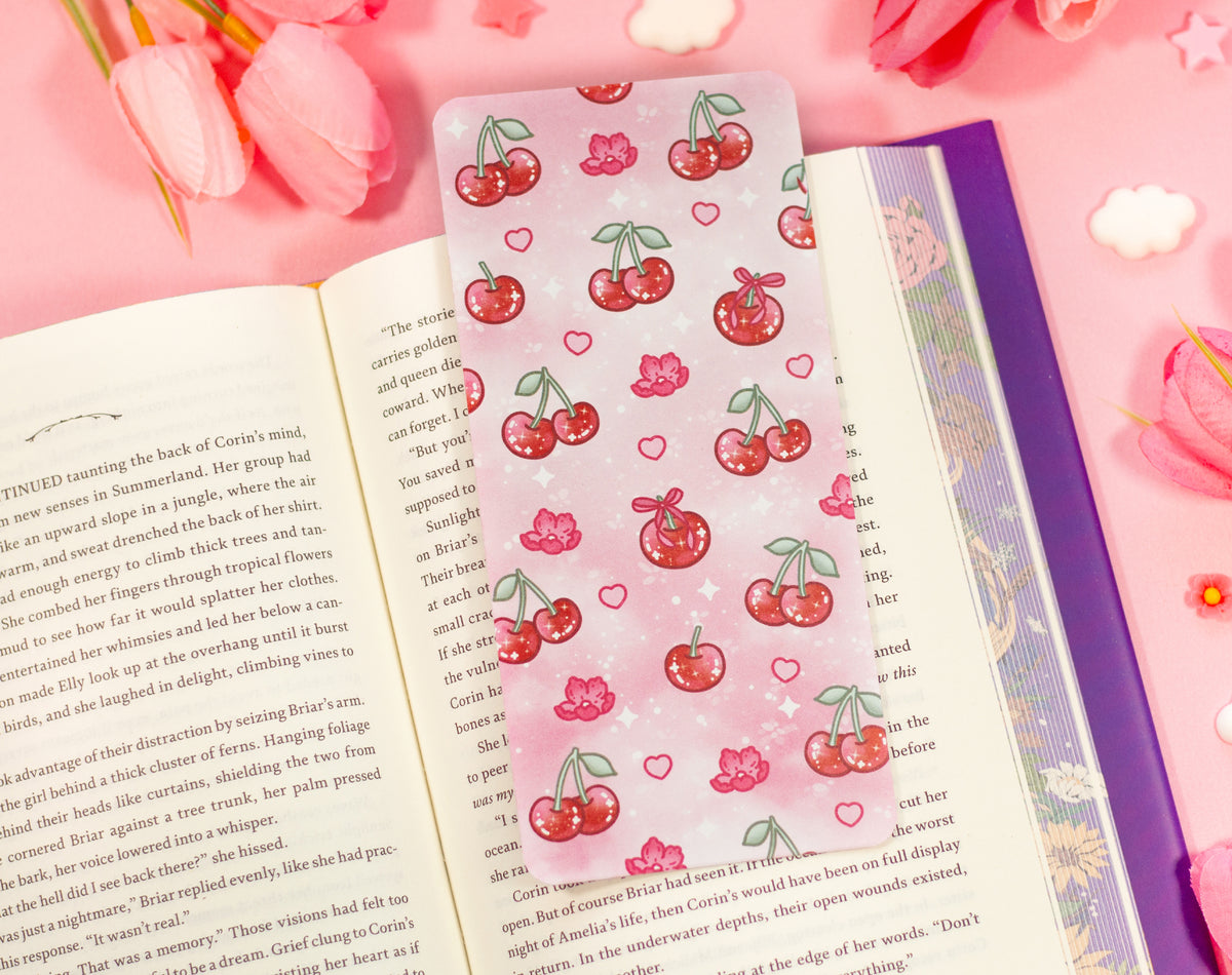 Cherries Reading Log Bookmark