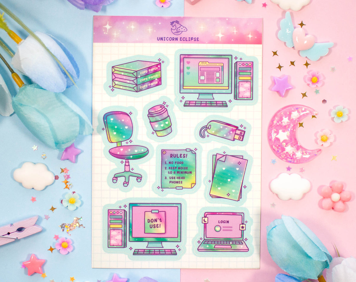 Computer Lab Sticker Sheet – Unicorn Eclipse