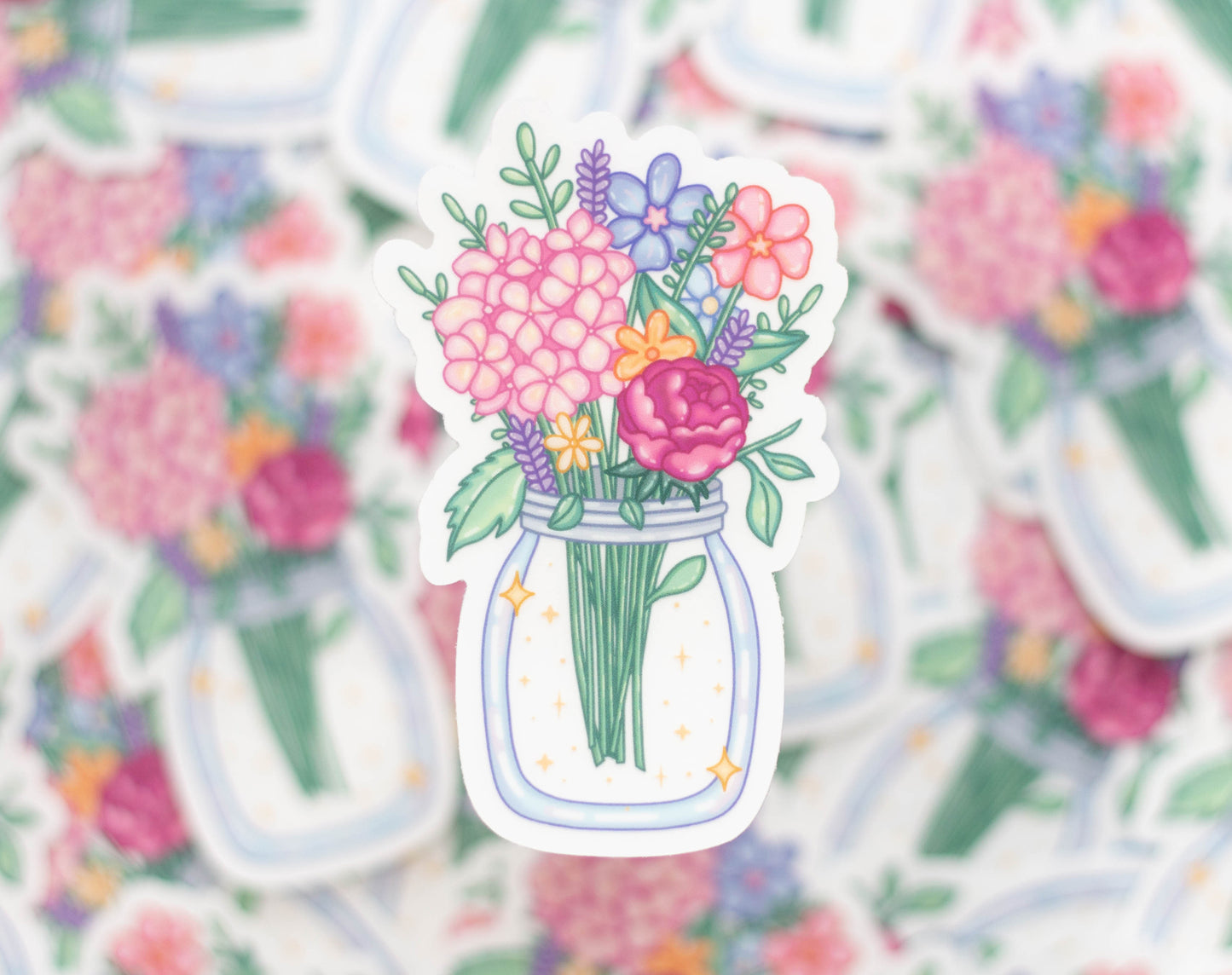 Flower Jar Clear Sticker