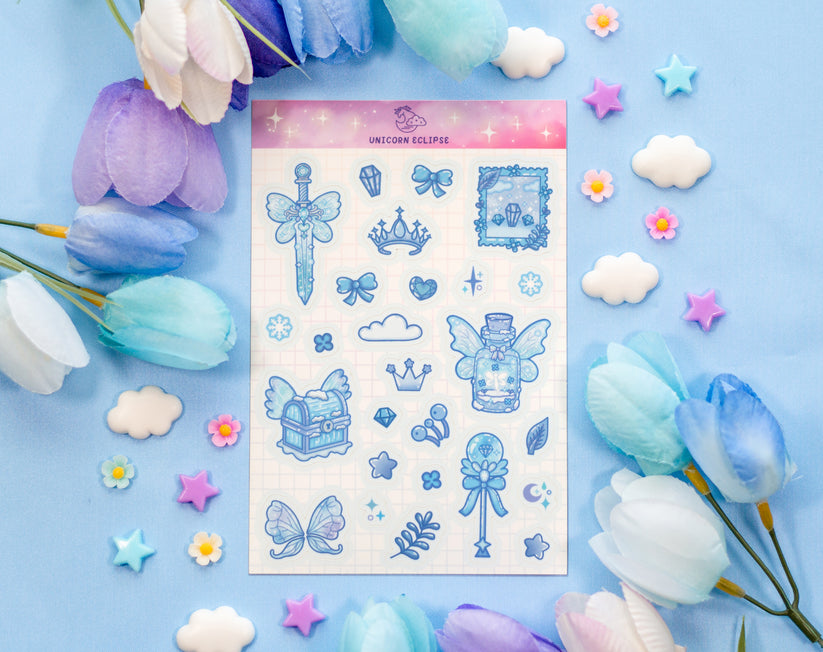 Frozen Fairy Sticker Sheet – Unicorn Eclipse