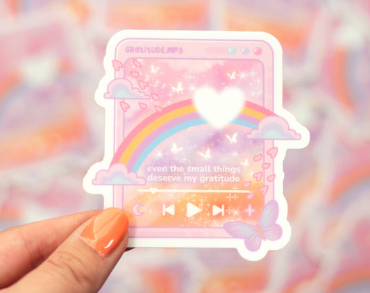 Gratitude Music Player Sticker