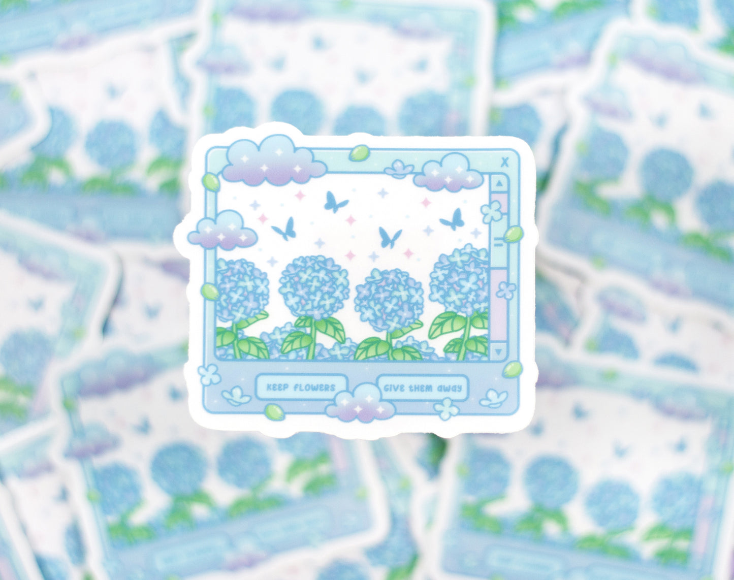 Hydrangea Dreams Clear Sticker