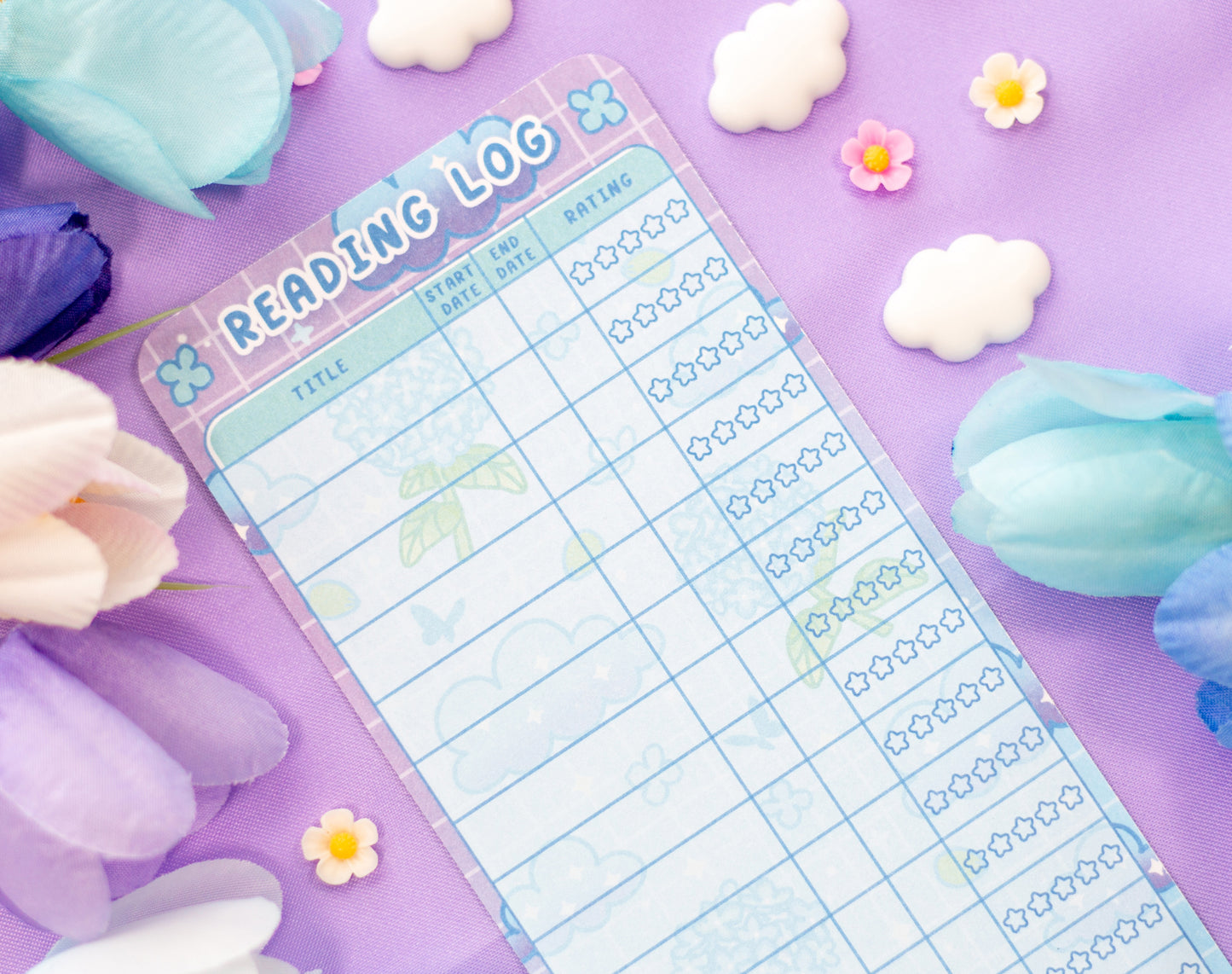 Hydrangea Dreams Reading Log Bookmark