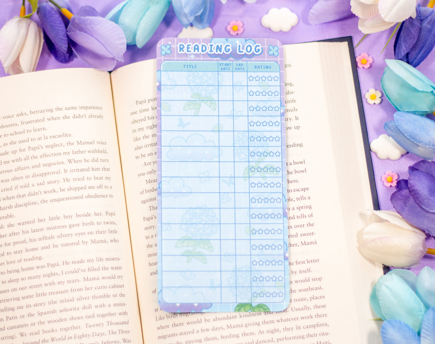 Hydrangea Dreams Reading Log Bookmark