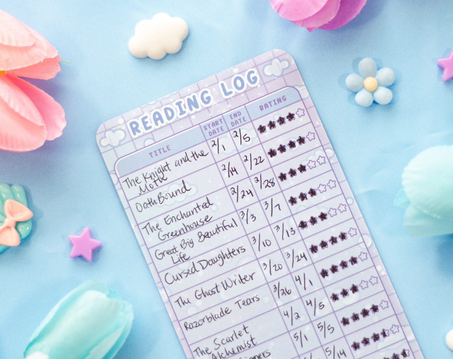 Laundromat Reading Log Bookmark