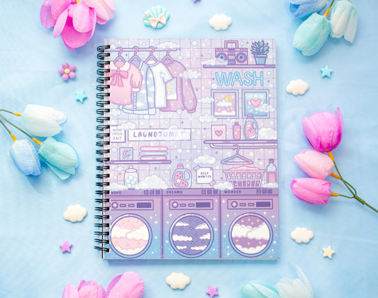 Laundromat Spiral Lined Notebook (7x9")
