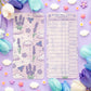 Lavender Dreams Reading Log Bookmark