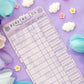 Lavender Dreams Reading Log Bookmark