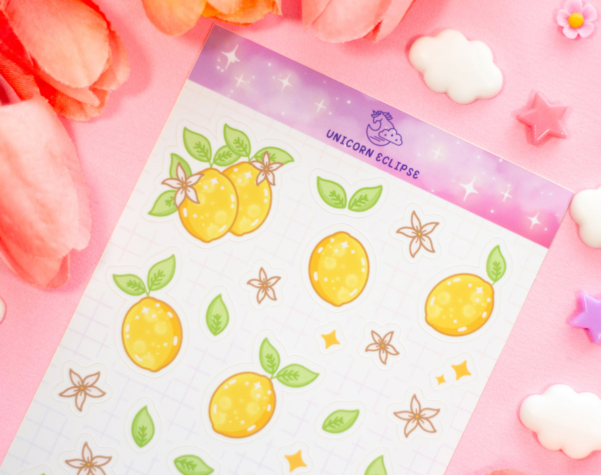 Lemon Sticker Sheets Lemons Sticker Sheet – Unicorn Eclipse
