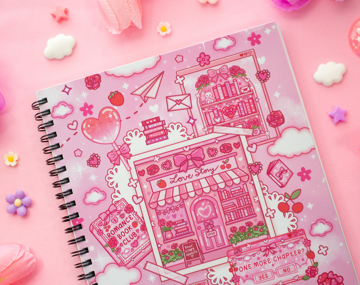 Love Story Spiral Lined Notebook (7x9")
