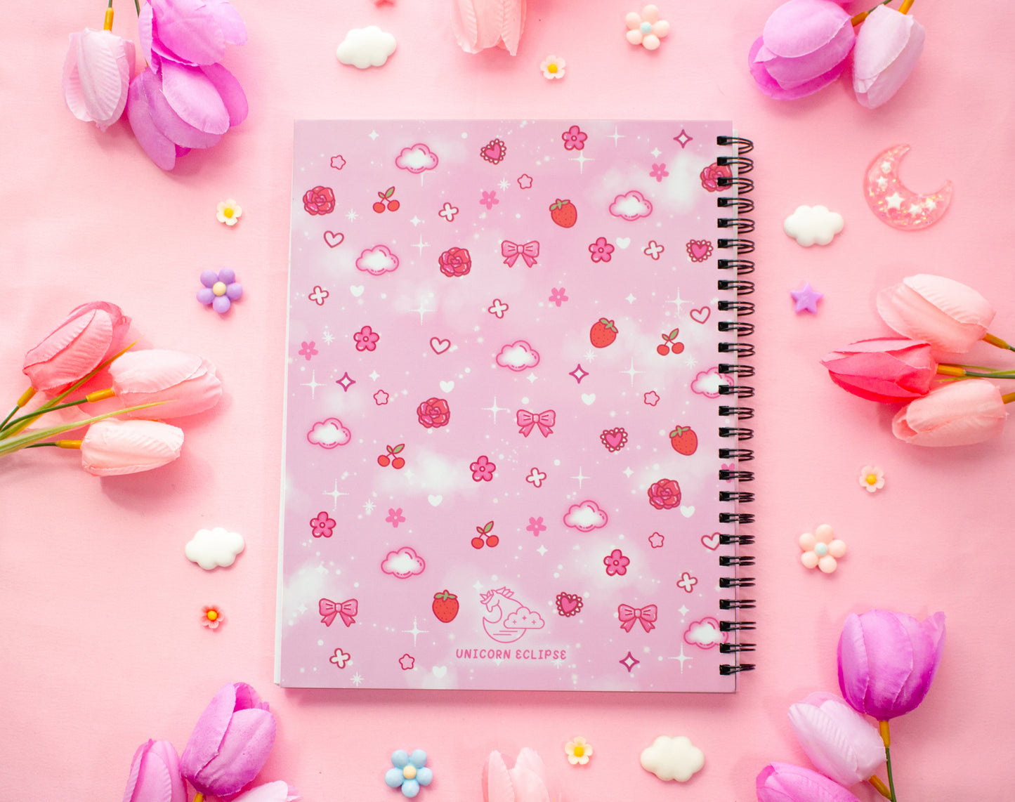 Love Story Spiral Lined Notebook (7x9")