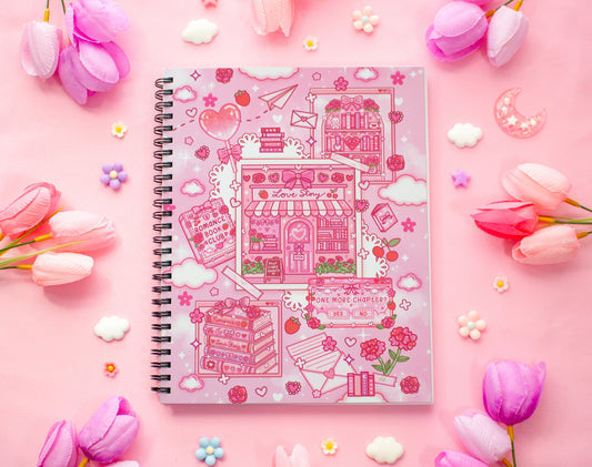 Love Story Spiral Lined Notebook (7x9")