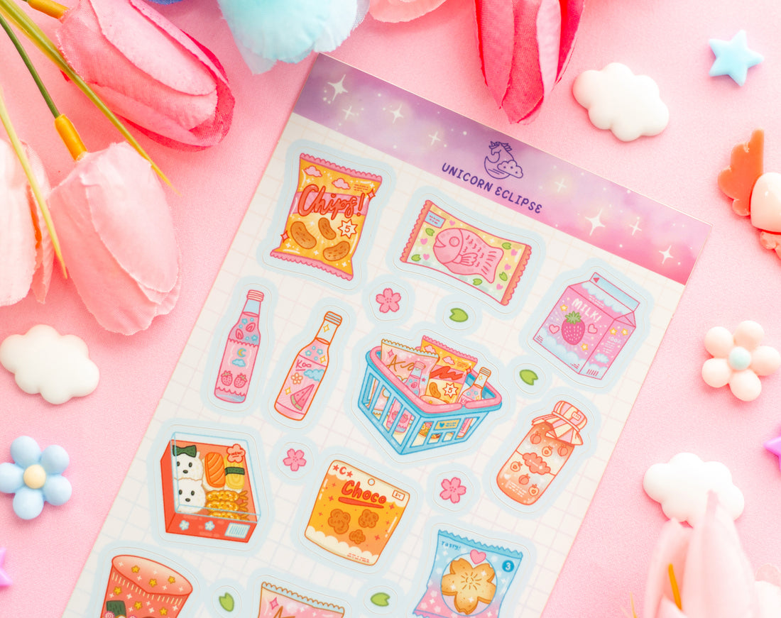 Mini Mart Sticker Sheet – Unicorn Eclipse