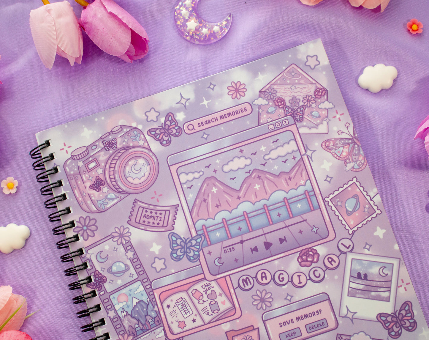 Magical Memories Spiral Lined Notebook (7x9")