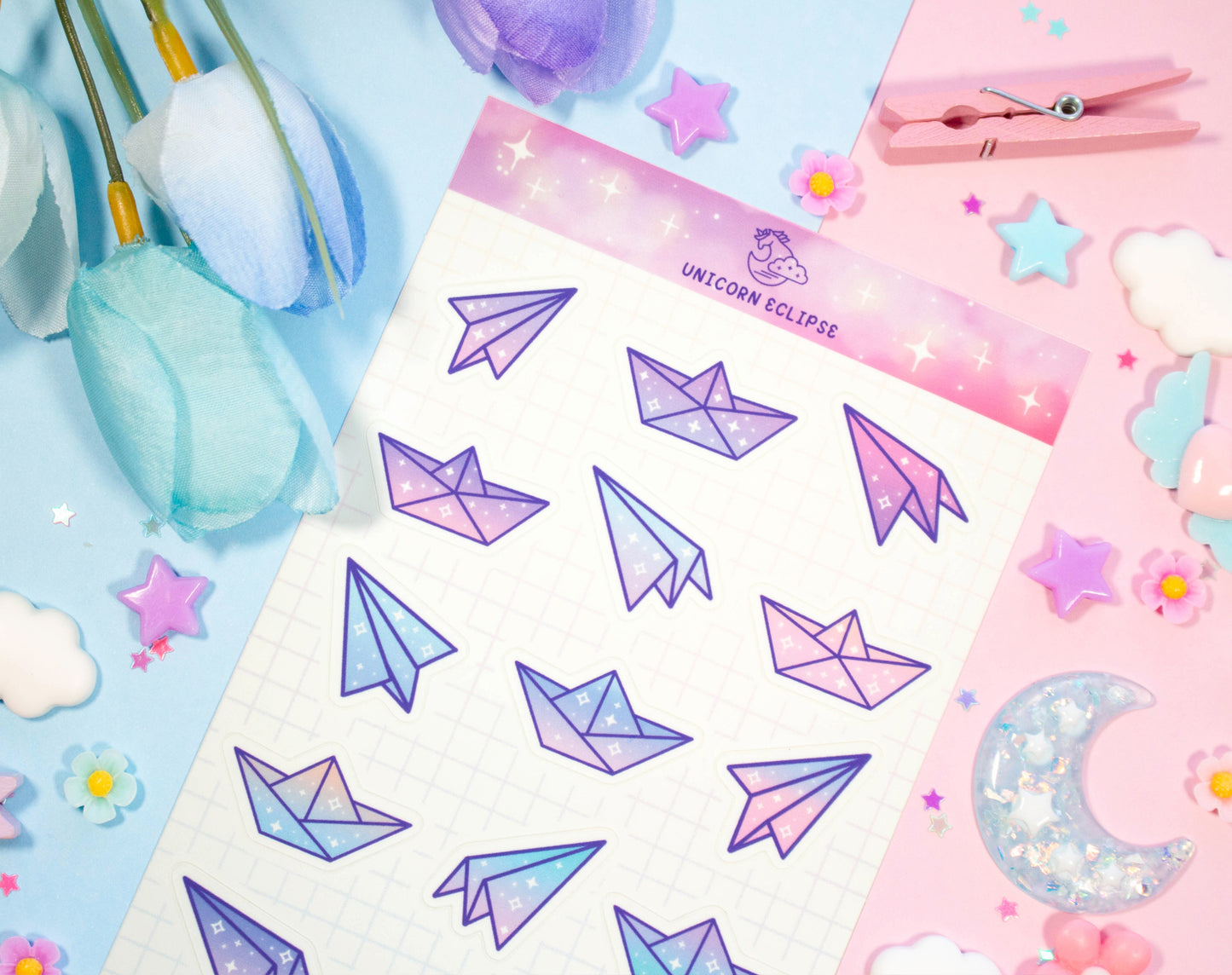 Paper Planes and Boats Stickers Sheet