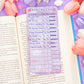 Pastel Academia Reading Log Bookmark