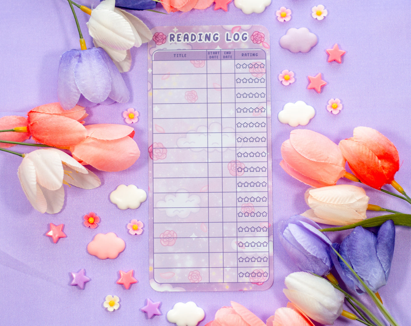 Pastel Academia Reading Log Bookmark