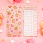 Peaches Reading Log Bookmark