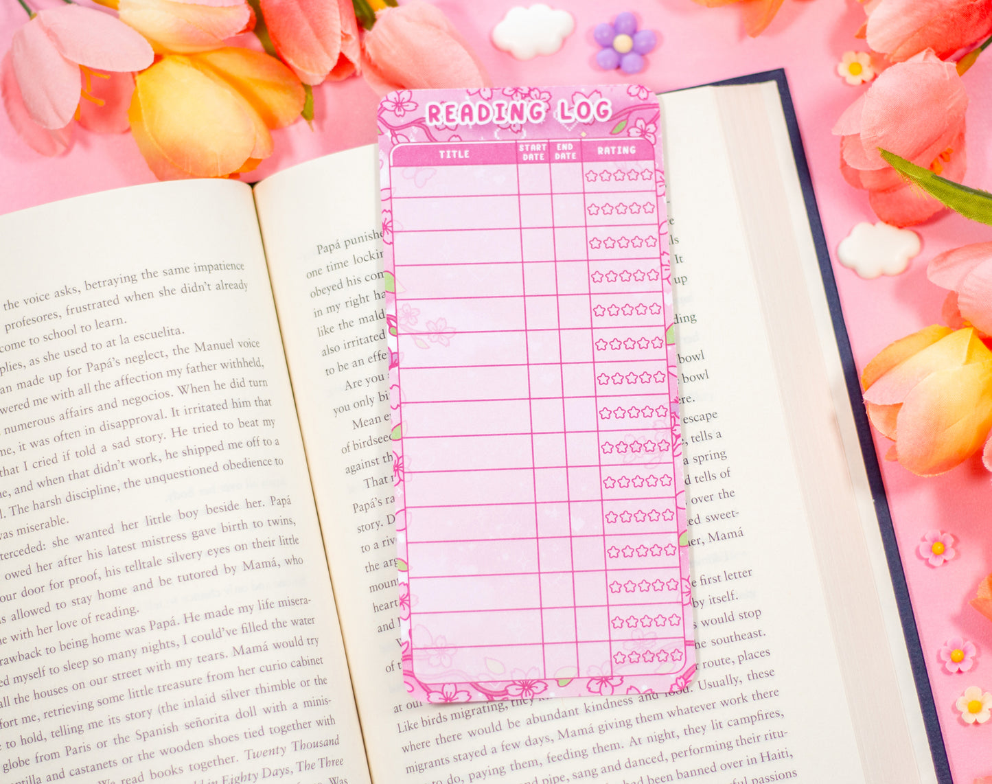 Sakura Reading Log Bookmark