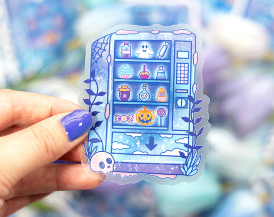 Spooky Snack Machine Clear Sticker
