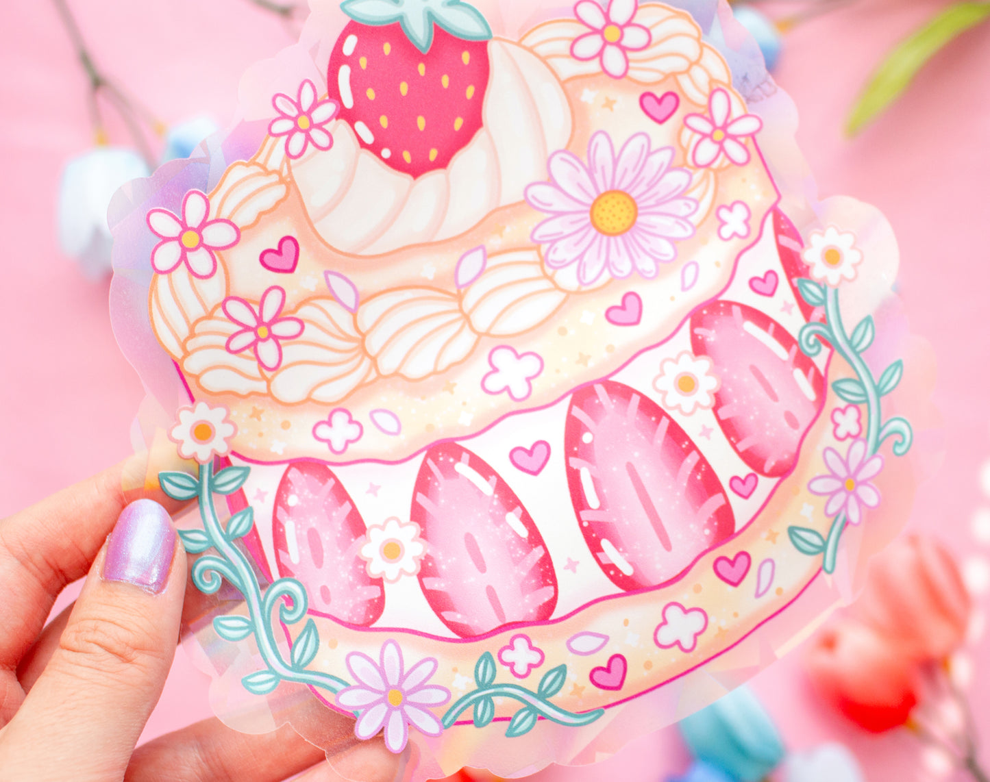 Strawberry Cake Suncatcher