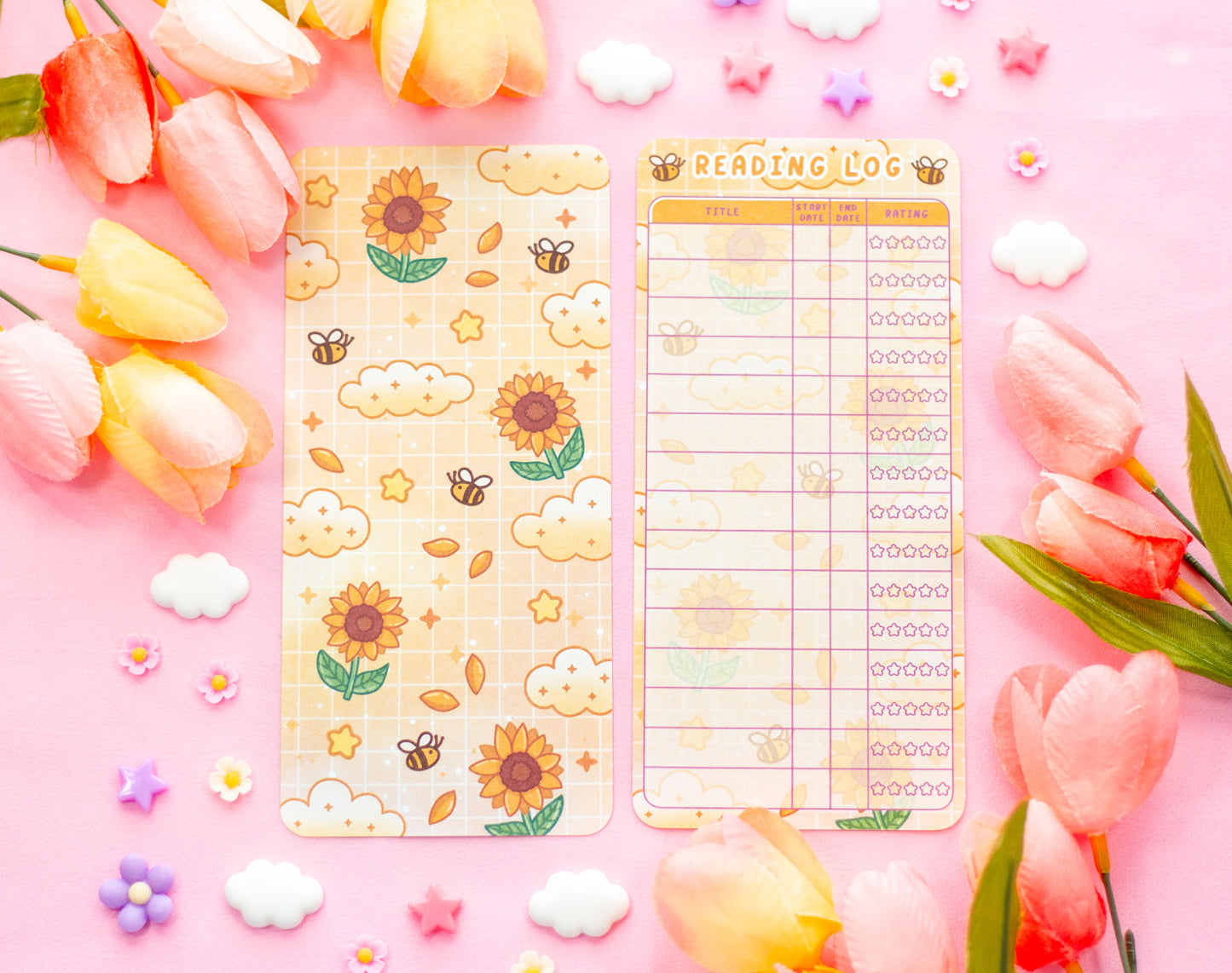 Sunflower Dreams Reading Log Bookmark