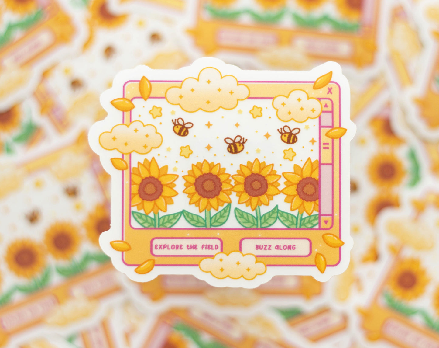 Sunflower Dreams Clear Sticker