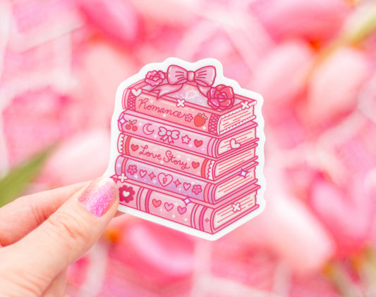Romance Stacked Books Sticker