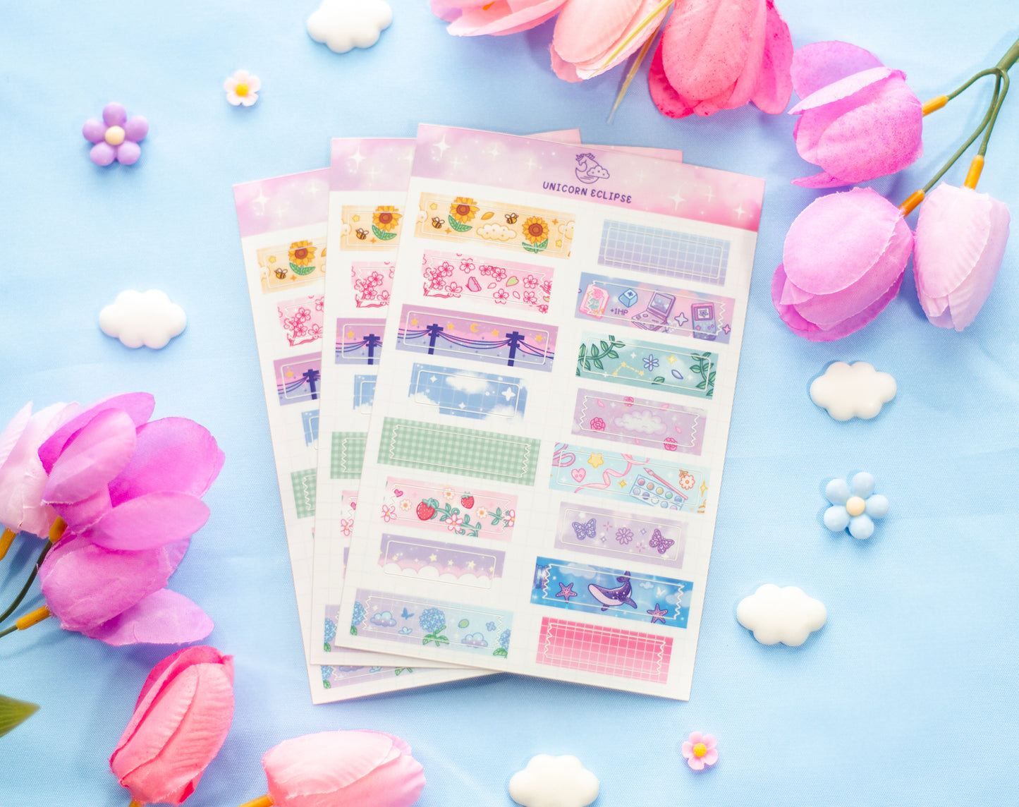 Washi Tape Strips Sticker Sheet
