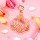 Peach Cake Keychain