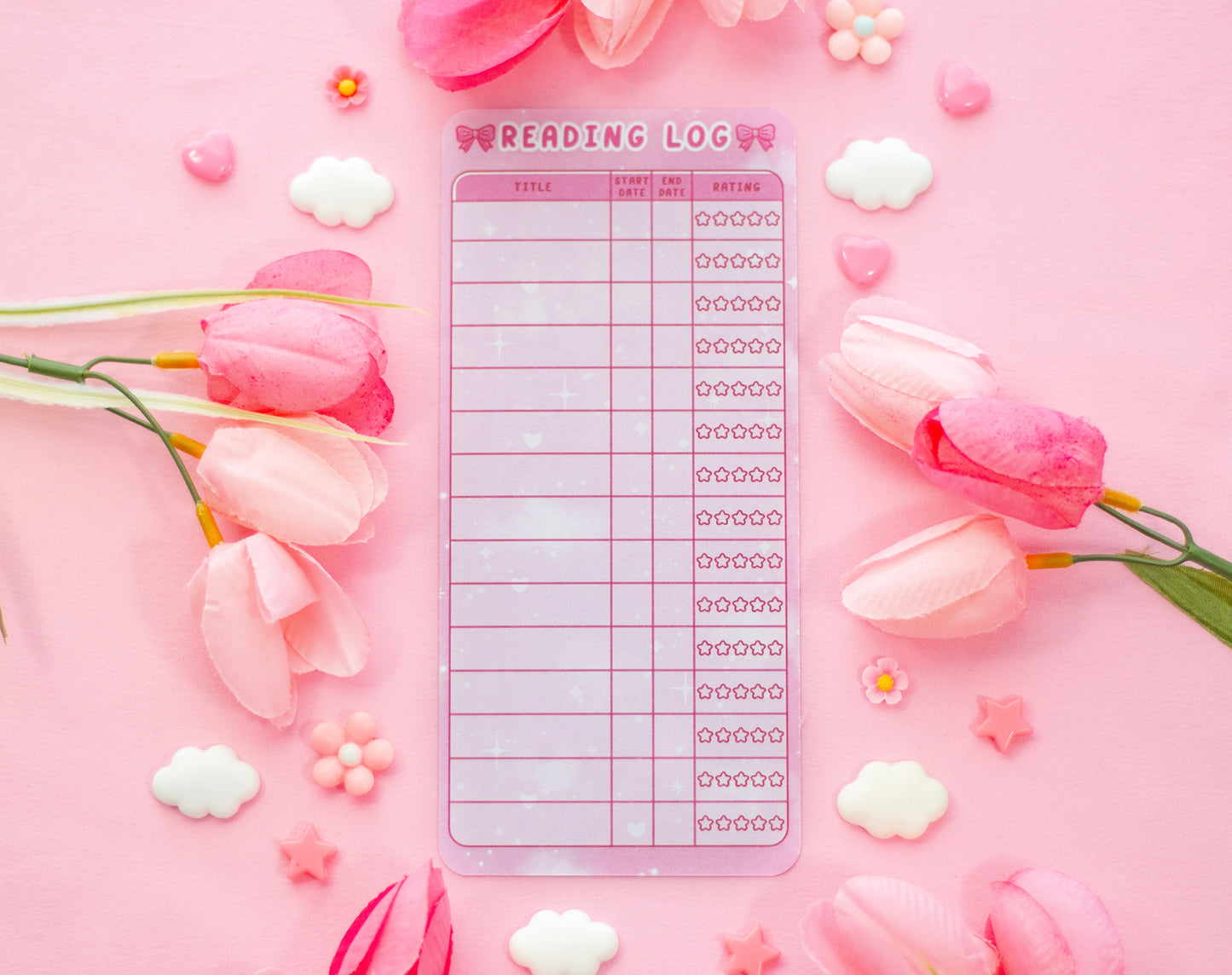 Love Story Reading Log Bookmark