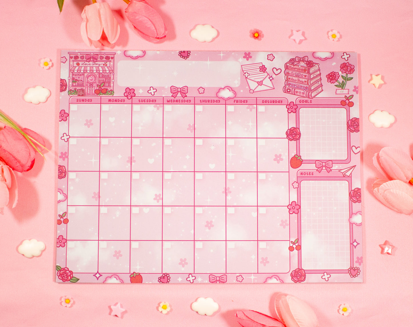 Love Story Monthly Planner Pad