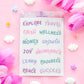 Goal Setting Words Sticker Sheet