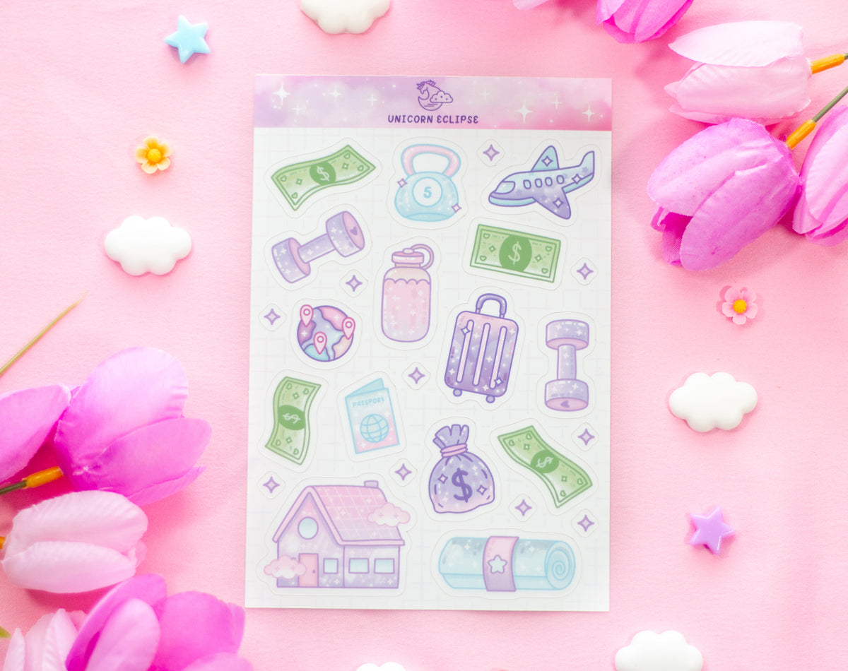 Life Project Stickers Life Goals Sticker Sheet – Unicorn Eclipse