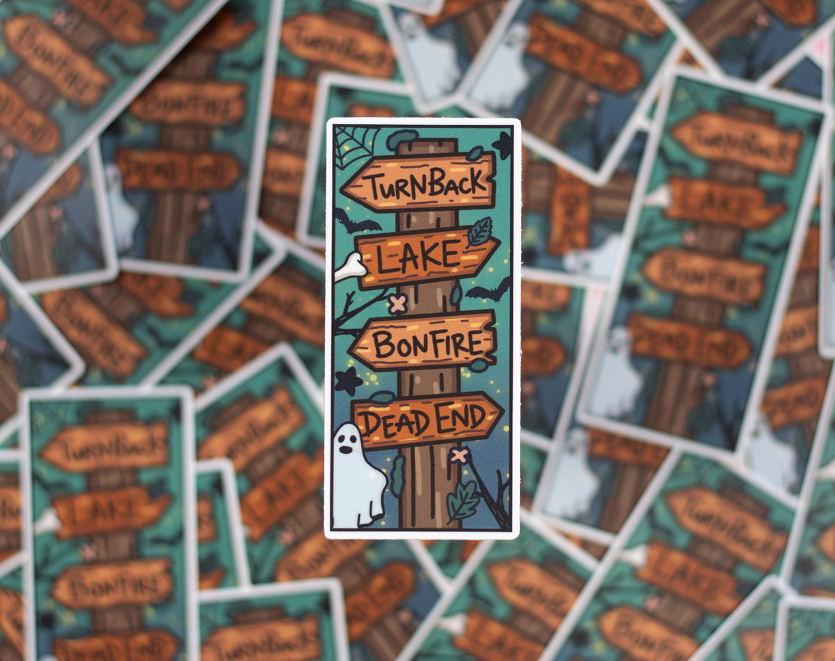 Camp Signpost Sticker