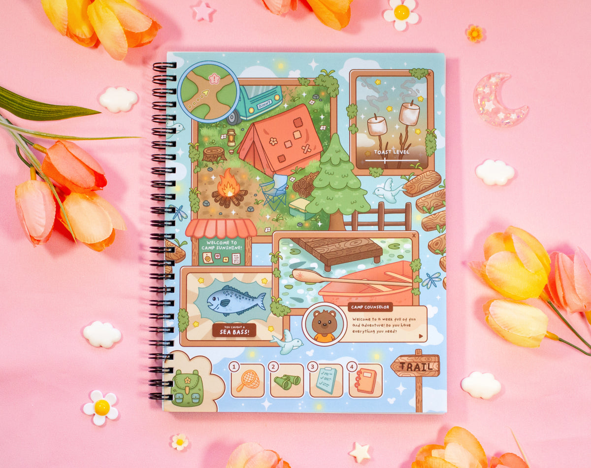 Camp Sunshine Spiral Lined Notebook (7x9")