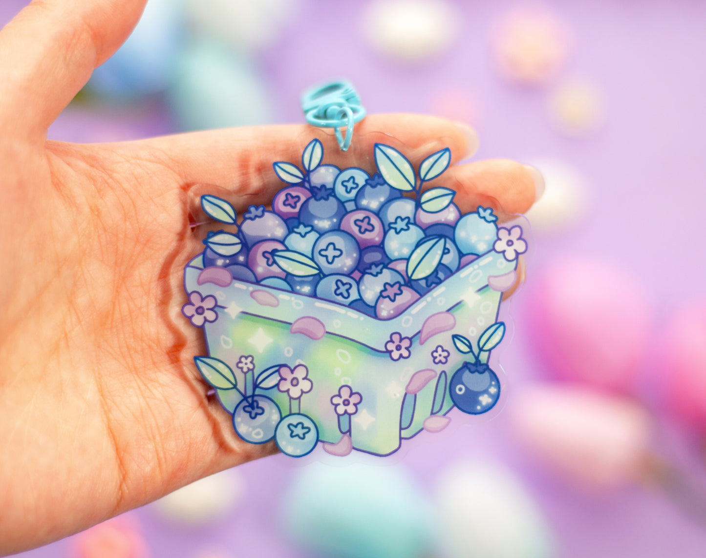 Blueberry Basket Keychain