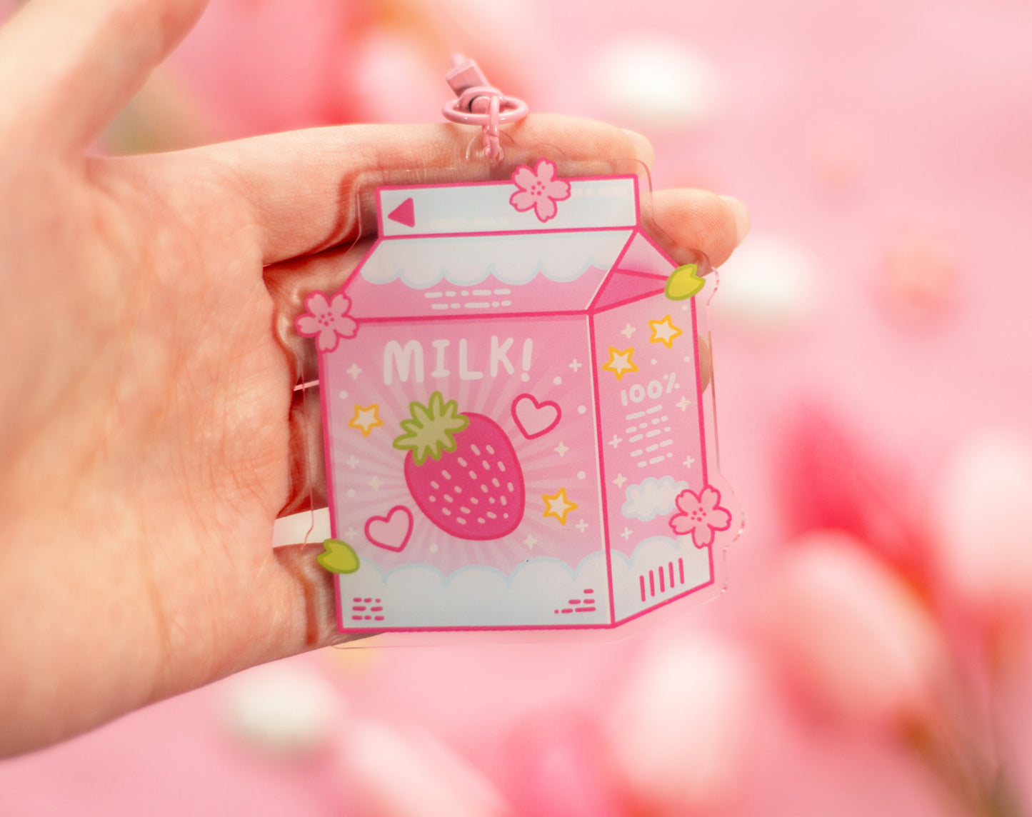 Strawberry Milk Keychain