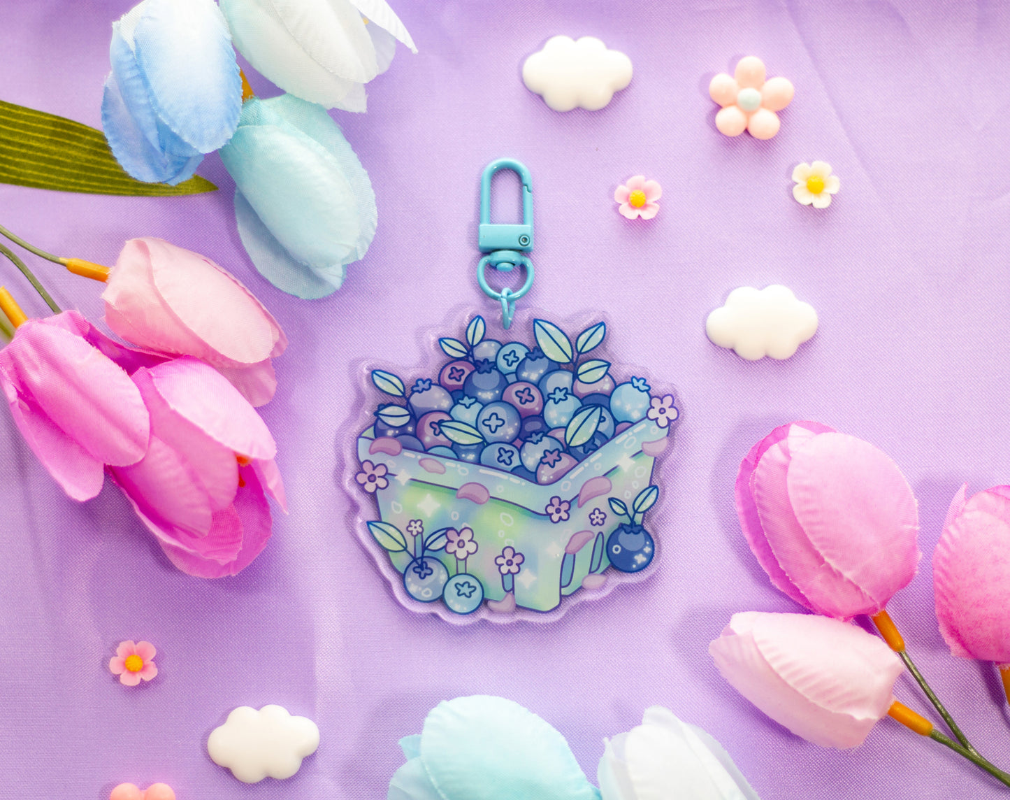 Blueberry Basket Keychain