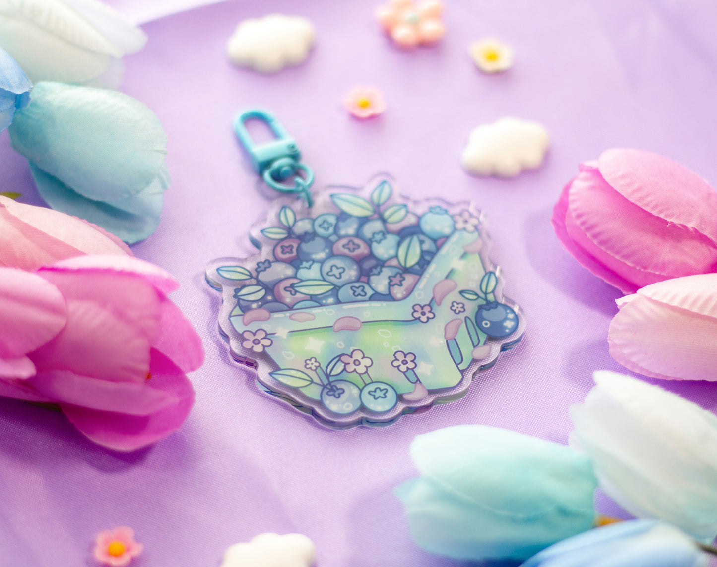 Blueberry Basket Keychain