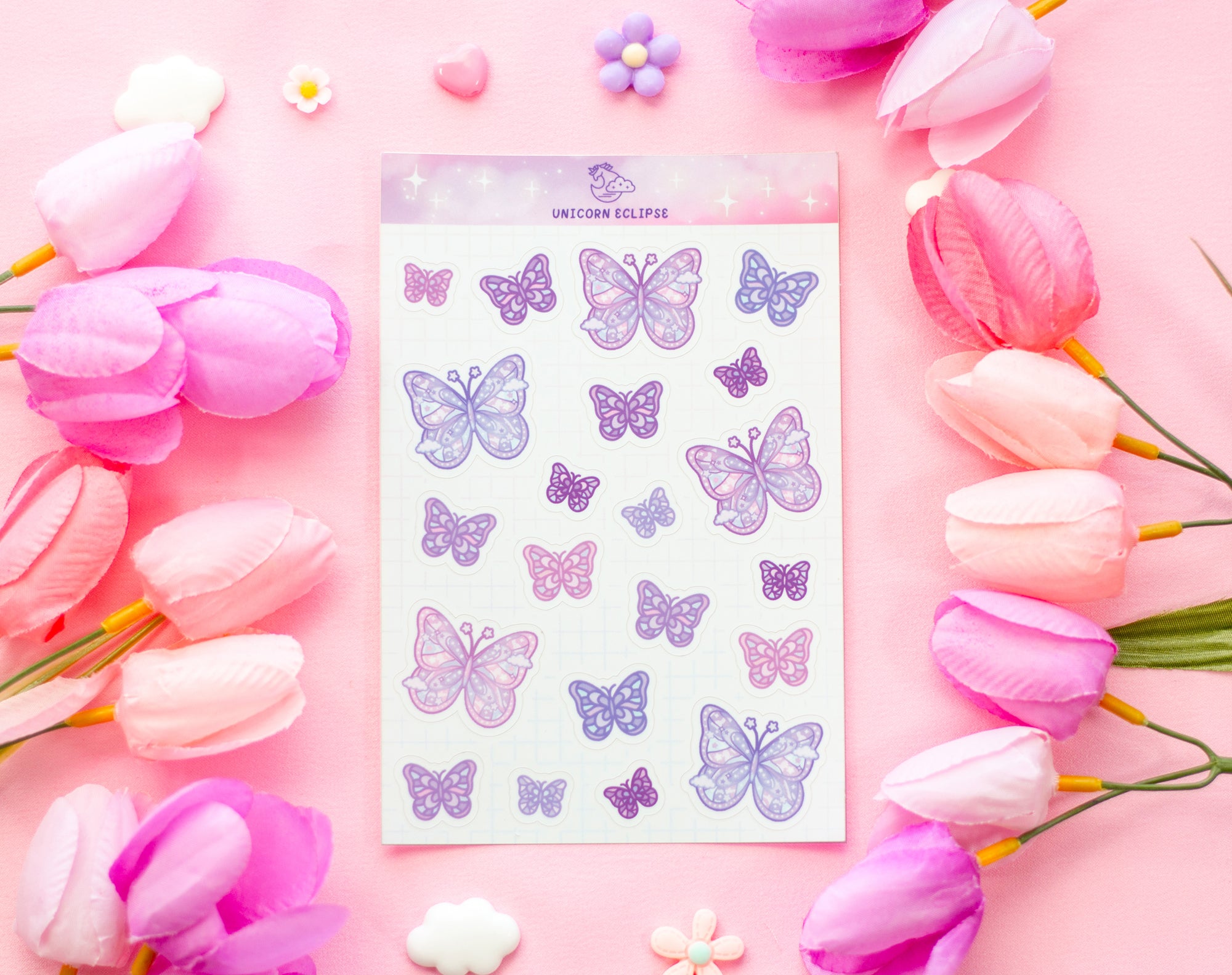 Magical Butterflies Sticker Sheet – Unicorn Eclipse