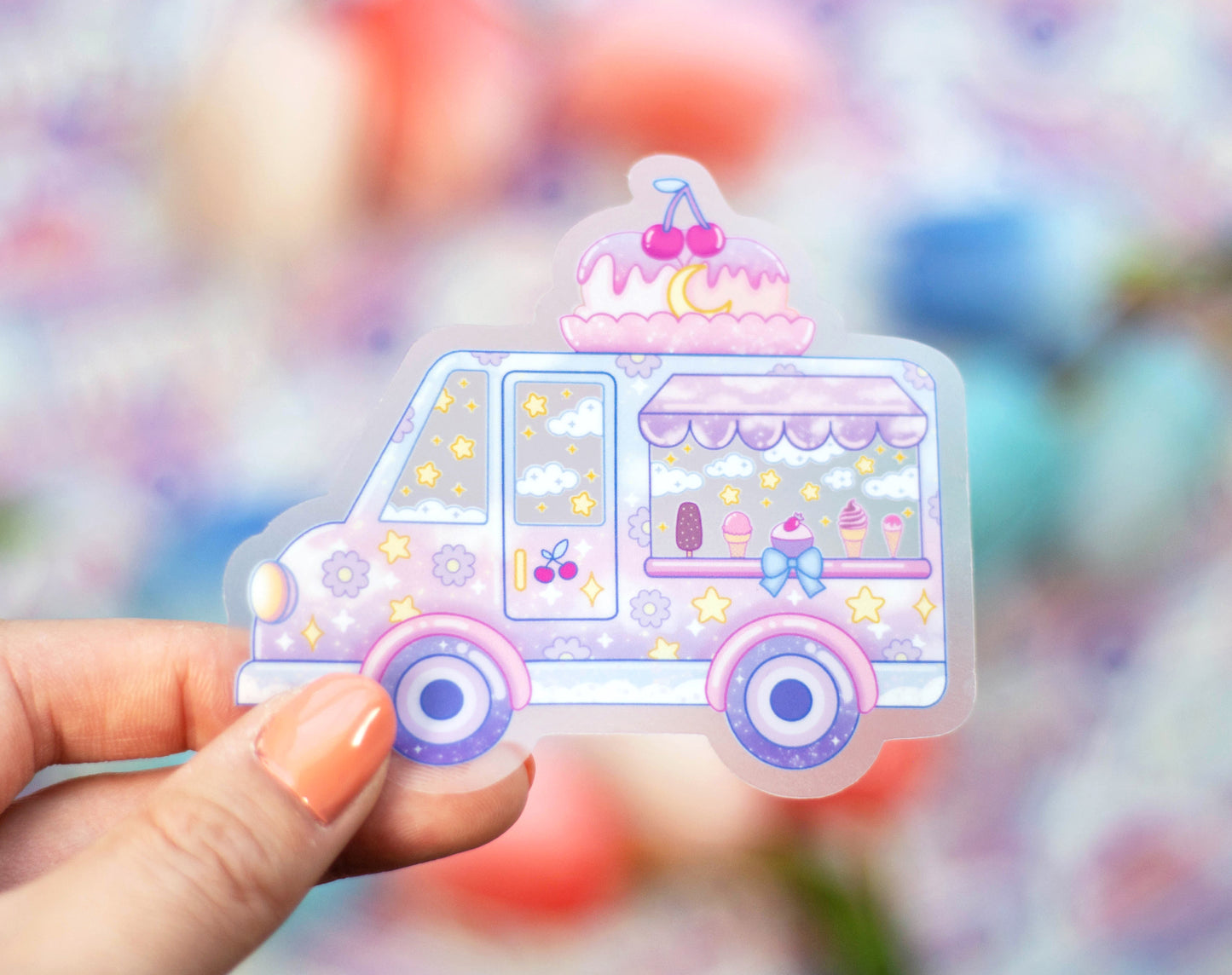 Ice Cream Truck Clear Sticker