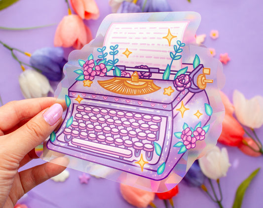 Typewriter Suncatcher Sticker