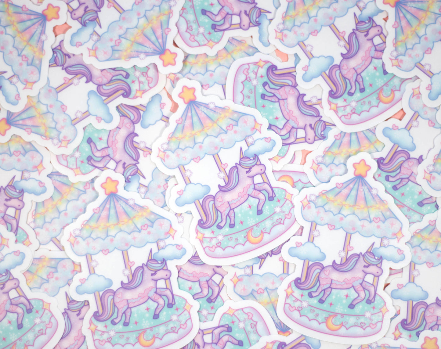 Unicorn Carousel Clear Sticker