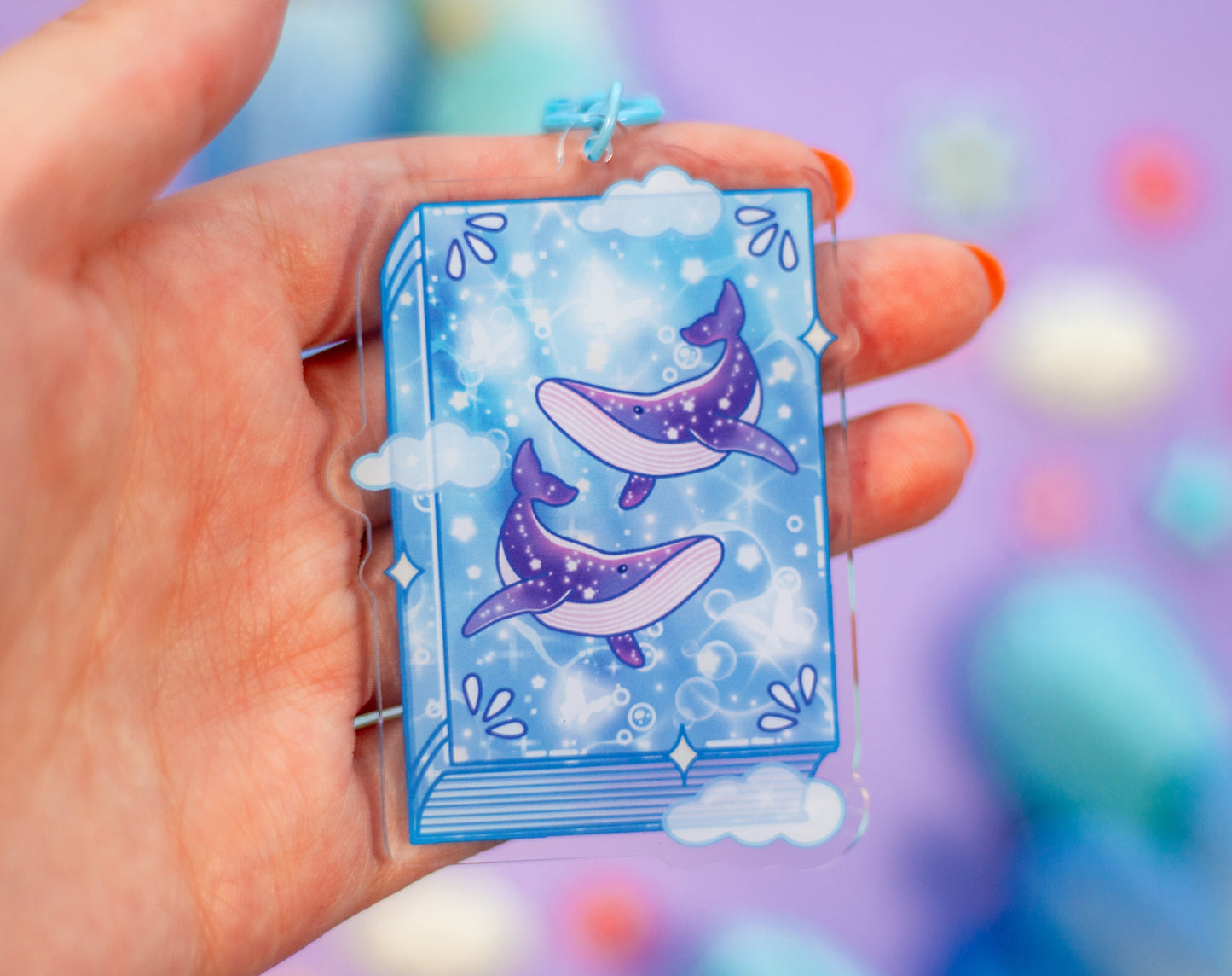 Whale Book Keychain