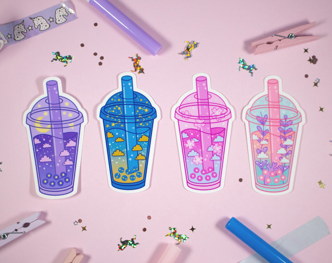 Bubble Tea Drink Sticker Unicorn Eclipse