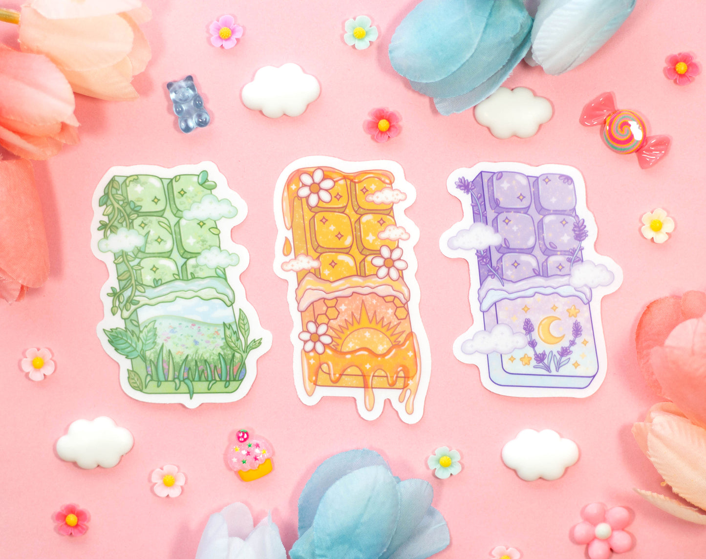 Chocolate Bar Clear Stickers