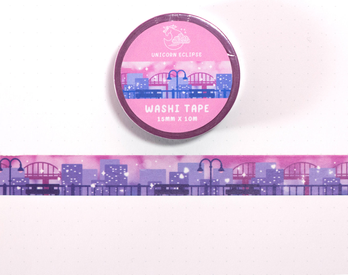 City Skyline Washi Tape Unicorn Eclipse