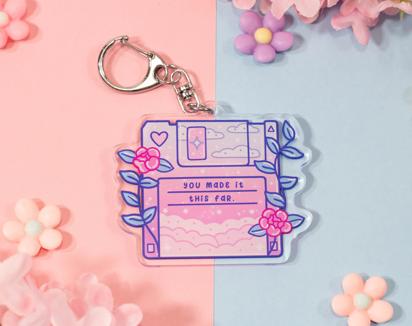 Floppy Disk Keychain Unicorn Eclipse